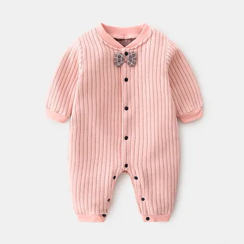 Bebek Tulum Erkek Bebek Kız Bebek Sonbahar ve Kış Sıcak Yenidoğan Ekose papyon Karşı Kapı Emekleme Pijama