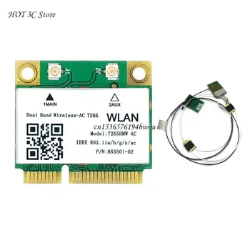 1200Mbps Kablosuz AC7265 Mini PCI-E Wifi Kartı Bluetooth uyumlu 4.2 802.11 ac 7265HMW Çift Bant 2. 5GHz Adaptör