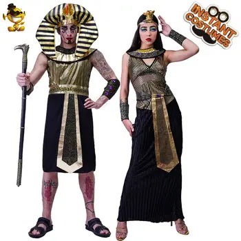 Erkekler Mısır Firavunu Kostümleri süslü elbise Kadınlar Mısır Kleopatra Elbise Cadılar Bayramı Kostümleri Çiftler Kadınlar Mısır Kraliçesi 
