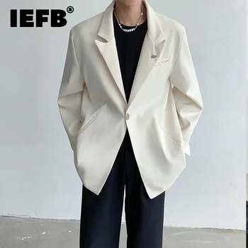 IEFB Iş Rahat Blazers Trend erkek Yüksek Kaliteli Omuz Pedi Takım Elbise Ceket Düz Renk Yakışıklı Kore Tarzı Gevşek 9C1596