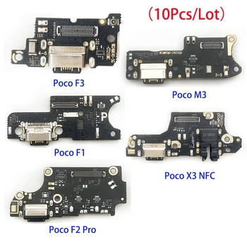 10 Adet / grup Xiao mi mi Poco F1 F2 Pro M3 F3 X2 X3 NFC USB Şarj şarj portu Konektörü mi mikrofon Kurulu Flex Kablo