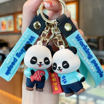 Caton Panda Sevimli Boudoir Kişilik Anahtarlık Zinciri Schoolbag Küçük Kolye Aksesuarları Anahtarlık Çift Dekorasyon Hediye Toptan
