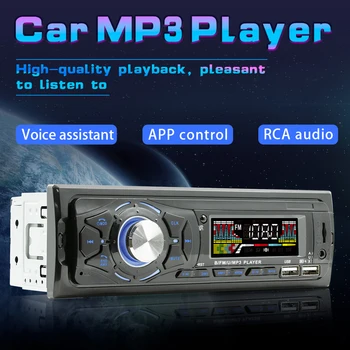 Araba Radyo MP3 Çalar lcd ekran Bluetooth Uyumlu Bağlantı Multimedya Oynatma AUX Ses Asistanı mobil uygulama Kontrolü