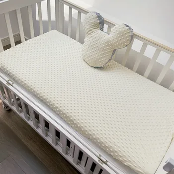 Sıcak Polar Bebek çocuk yatak çarşafı Koruyucu Kapak kabarcık yatak Rahat ve Yumuşak Düz Renk Dekoratif