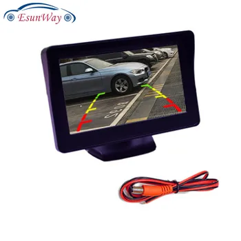 2 video girişi ile 4.3 inç TFT LCD ekran Araba Monitör Araba Geri park monitörü