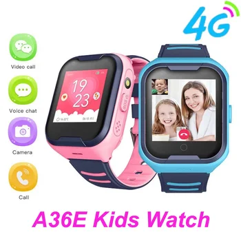 A36E 4G Çocuklar akıllı saat GPS Görüntülü Görüşme telefon İzle Su Geçirmez Smartwatch Çocuk Saati GPS PK Q50 Q90 Y95 Öğrenci Ücretsiz kargo