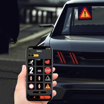 Akıllı araç led ekran Araba İnteraktif Ekran BT Araba İnteraktif Reklam Ekranı APP Cep Telefonu Kontrolü Programlanabilir Sıcak