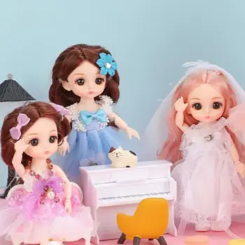 17cm BJD Bebek Kız DIY Soyunma Prenses Oyuncak Ayarlanabilir Ortak Bebek Kız oyuncak seti Simüle Prenses Değişen Oyuncak Kız için hediyeler