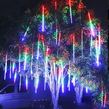 Cadılar bayramı su geçirmez 30/50cm 8 Tüpler tatil Meteor duş LED dize ışık kapalı açık bahçe düğün parti dekor ağacı