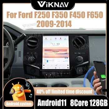 Dokunmatik Ekran Araba Radyo Kafa Ünitesi Ford F250 F350 F450 F650 2009-2014 kablosuz Carplay ve Android otomatik GPS Navigasyon 8+128GB
