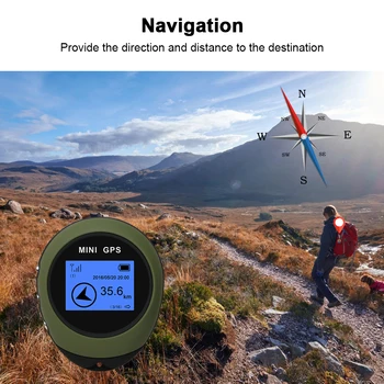 Mini el GPS takip cihazı Navigasyon Alıcısı Yer Bulucu USB Şarj Edilebilir Elektronik Pusula ile Açık Seyahat Yürüyüş için