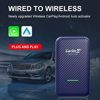 Plastik Carplay Android Kutusu Bluetooth uyumlu 5.0 Android için Otomatik Kutu Kablolu Kablosuz Tak ve Çalıştır Desteği iOS 10 için