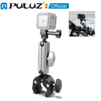 PULUZ Motosiklet Yengeç Pense Klip Kol Dağı ile Montaj Adaptörü ve Uzun Vida Gopro / DJI / Insta360 aksiyon kameraları ve Akıllı Telefon