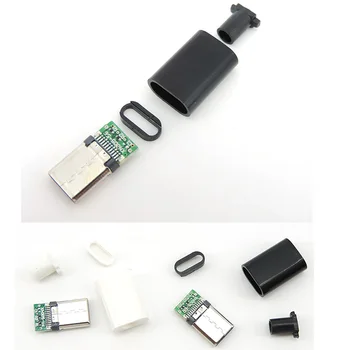 C TİPİ USB 3.1 24 Pin Erkek Fiş Kaynak Konnektör Adaptörü dıy Onarım Tip-C Şarj Fişleri Veri Kablosu Aksesuarları beyaz siyah P1