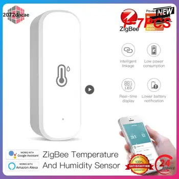 1 ~ 7 ADET Tuya ZigBee / WiFi Sıcaklık Nem Sensörü Ev Bağlı Termometre İle Uyumlu Akıllı Yaşam Alexa Google Asistan