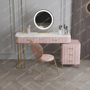 Işık Lüks Tuvalet masası İskandinav Ev Şifonyerler yatak odası mobilyası Modern Prenses makyaj masası depolama dolapları