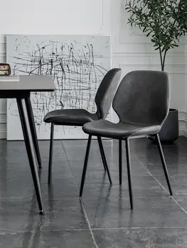 İskandinav yemek sandalyesi ev Net kırmızı ışık lüks arkalığı makyaj dışkı Modern Minimalist restoran masa ve sandalyeler Cafe deri