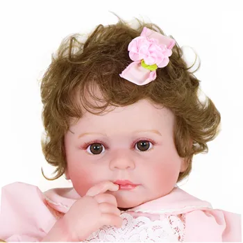 Littler Gül 20 inç Reborn Bebek Gerçekçi Yenidoğan Bebek Bebekler Yumuşak Vinil kollar ve Bacaklar ve 3D Boyalı Cilt Görünür Damarlar