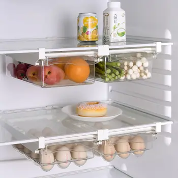 Çok fonksiyonlu Mutfak Meyve Gıda saklama kutusu Plastik Şeffaf Buzdolabı Slayt Raf Çekmece Kutuları Raf Mutfak Özel Aksesuar