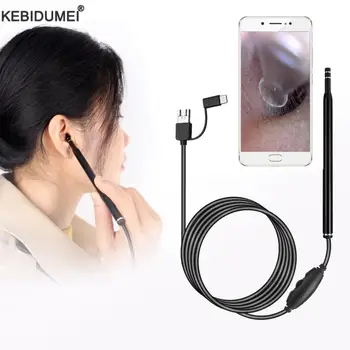 5.5 MM HD Görsel Kulak Endoskop 3 in 1 USB Mini Kamera Kalem Kulak Balmumu Temizleme Muayene Otoscopio Araçları Android Telefon PC için