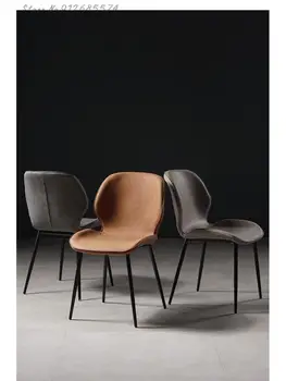 İskandinav yemek masası sandalye deri basit ev masası tabure arkalığı ferforje makyaj koltuğu modern restoran ışık lüks