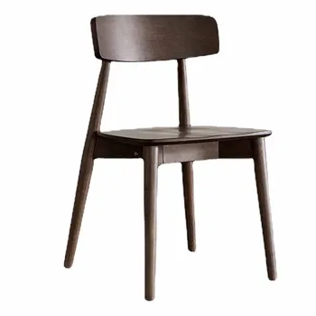 Masif Ahşap Yemek Sandalyesi Modern Basit Yemek Sandalyesi Yarı Kavisli Tasarım Belde Rahat Destek Sağlar Mobilya