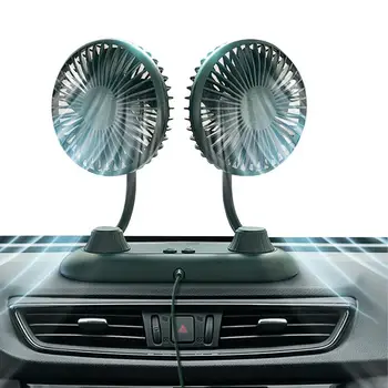 Araba fanı Ayarlanabilir Çift kafa Fan 4.5 inç Hava Fanlar ABS 3 Hız Yaz Soğutma Fanı USB Güç Yüksek Hava Akımı Fanı Yaz Aylarında