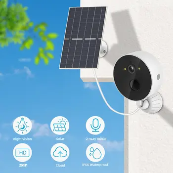 2MP Wifi Güneş Kamera Açık 1080P Kablosuz Güvenlik CCTV Su Geçirmez Gece Görüş İki Yönlü Ses kamera monitörü İle güneş panelı