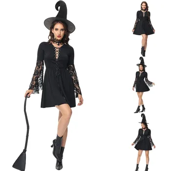 Bayanlar Düz Renk Cosplay Rol Oynamak Cadı Cadı Cadı Oyunu Elbise Seksi Dantel Takım Elbise Uraraka Cosplay Kostüm Botları