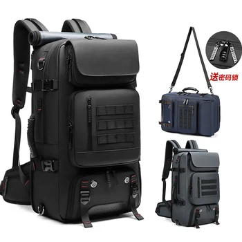 55L Erkekler Seyahat Sırt çantası Su Geçirmez 17 inç İş Dizüstü Sırt Çantası USB Şarj Çantası Açık Havada Yürüyüş Sırt Çantaları Ayakkabı Cebi ile