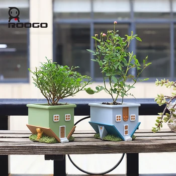 Roogo Avrupa Tarzı Yaratıcı Eğlenceli Etli Küçük Saksı Ekici pot Ev Masaüstü Mikro Peyzaj Dekorasyon Saksı El Sanatları