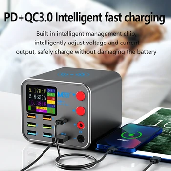 Akıllı dijital ekran Şarj Cihazı USB Çoklu girişli şarj cihazı QC3. 0 Hızlı Şarj PD20W Hızlı Şarj