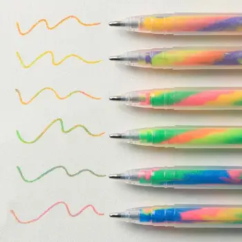 Işıltılı Jel Kalemler 6 Renk Güzel Nokta Gökkuşağı Degrade Kalemler Vurgulayarak İşaretleyiciler Kavrama Renkli Kalemler Resimler İçin