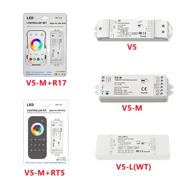 5 Kanal 2.4 G HZ RGB + SKK RF CV LED şerit Denetleyicisi uzaktan WiFi / RF 5 in1 LED Denetleyici RGB + Renk basmalı düğme anahtarı