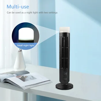 Dikey klima fanı 3W soğutma kulesi fanlar Bladeless ışık ile USB Plug-in veya akülü seyahat sporları için
