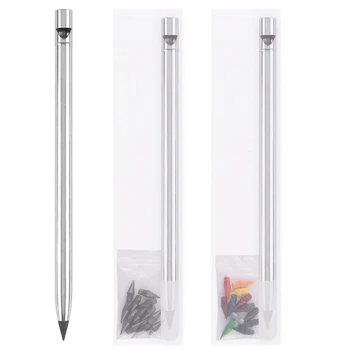1 ADET Metal Mürekkepsiz Kalem, kalem, Yeniden Kullanılabilir Sonsuz Kalem, Değiştirilebilir Uçlu Değiştirilebilir Uçlu Kalem