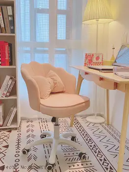 Sandalye Kızlar Sevimli Yatak Odası Yurdu bilgisayar sandalyesi Rahat Döner Kaldırma Sandalye Net Kırmızı Kız Makyaj Koltuğu Masa Sandalye