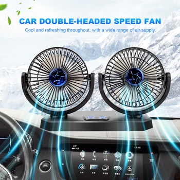 12V / 24V Mini Elektrikli araba fanı Düşük Gürültü Yaz Araba Klima 360 Derece Dönen Soğutma Fanı araç soğutucu ventilador