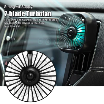 Yeni araba hava çıkış fanı USB soğutma fanı ile renk değiştiren ışık 3 hızlı Fan araba arka koltuk ısı dağılımı araba aksesuarları