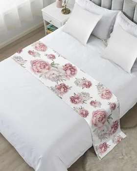 Vintage Çiçekler Suluboya Yatak Örtüleri Yatak Koşucu Yatak Bayrağı Eşarp Ev Otel Dekorasyon için Yatak Tek Kraliçe Kral Yatak Örtüsü