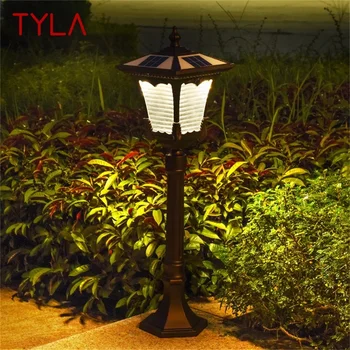 TYLA Açık Çim ışıkları Güneş Retro Kahverengi Bahçe Lambası LED Su Geçirmez IP65 Ev Dekoratif Dubleks için