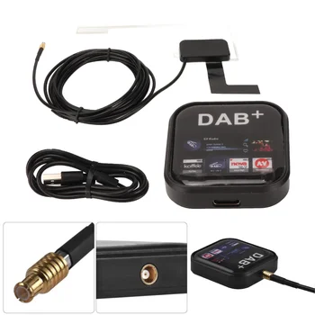 DAB + Radyo Alıcısı Araba Anteni Radyo Tuner Kutusu USB Güçlendirilmiş Dijital DAB + Adaptörü Tuner Tipi C Powered Android Navigator için
