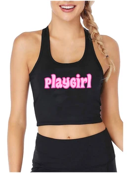 Playgirl Tasarım Seksi Slim Fit Kırpma Üst Hotwife Esprili Eğlenceli Flört Tarzı Tankı Üstleri Swinger Yaramaz Spor Eğitimi Kaşkorse
