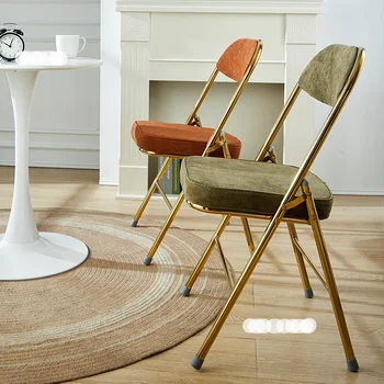 Retro Kadife yemek sandalyeleri için mutfak mobilyası Arkalığı Sandalye Neoklasik Tasarım Yaratıcı Yemek Odası Katlanır Sandalye