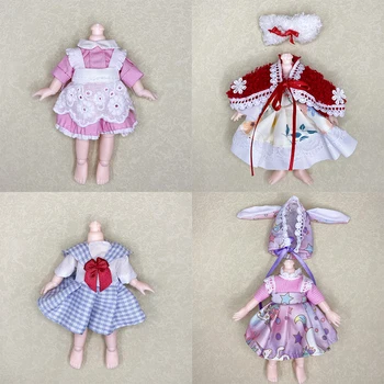 Yeni Moda Prenses Seti 1/8 BJD Bebek 17cm oyuncak bebek giysileri Yedek Giysi Çocuk Kız Oyuncak doğum günü hediyesi (sadece Giysi Yok Bebek)