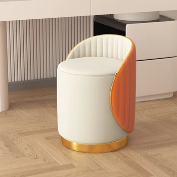 Kız Beyaz Tabure Sandalye Yetişkin Şifoniyer Taşınabilir Metal Bacak Tabure Sandalye Makyaj İskandinav Reposapies Oficina yatak odası mobilyası
