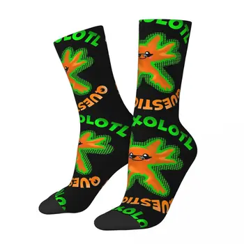 Komik Mutlu Çorap Erkekler için Ben Axolotl Sorular Hip Hop Axolotl Pet Hayvan Nefes Desen Baskılı Ekip Çorap Dikişsiz Hediye