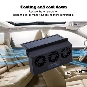 Araba fanı egzoz fanı USB Siyah Üç Kafa Güneş araba fanı Araba Mobil Güç Kaynağı araba radyatörü