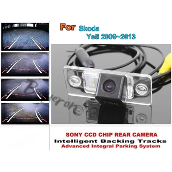 Akıllı Parça Çip Kamera Skoda Yeti 2009~2013 İçin HD CCD Akıllı Dinamik Tragectory Park Dikiz Yedekleme Ters Kamera