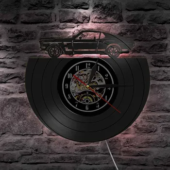 Klasik Süper Araba Yarışı Duvar Sanatı Saati Otomobil Vinil LP Kayıt duvar saati Pub Bar Club İçin Oturma Odası Ev Dekor Hediye